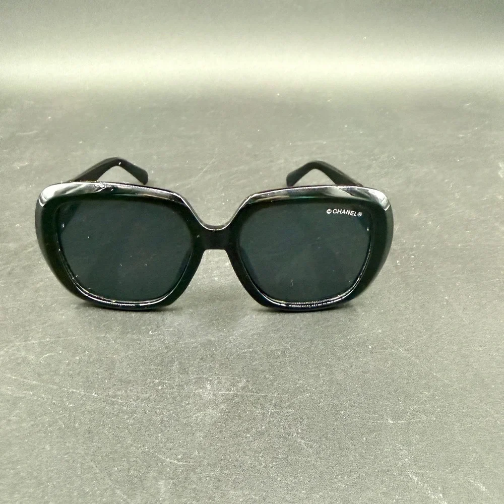 Chanel Sunglasses Womens 56mm Black Square Gold CC Logo CH625